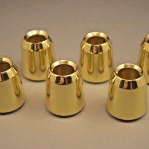 Set of 6 Solid Brass Candle Followers, Candle Toppers for 7/8" Diameter Candles (6 Pieces)