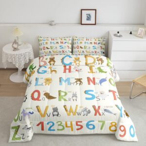 english alphabet comforter cute animals comforter set for boys girls bedding number colorful comforter set set room decor full size duvet set 3pcs boys