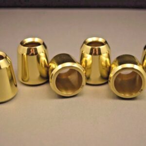 Set of 6 Solid Brass Candle Followers, Candle Toppers for 7/8" Diameter Candles (6 Pieces)