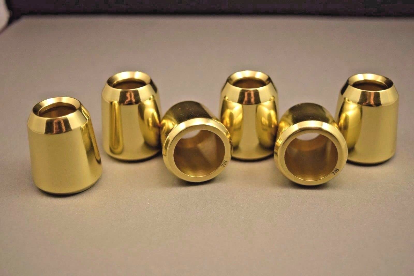 Set of 6 Solid Brass Candle Followers, Candle Toppers for 7/8" Diameter Candles (6 Pieces)