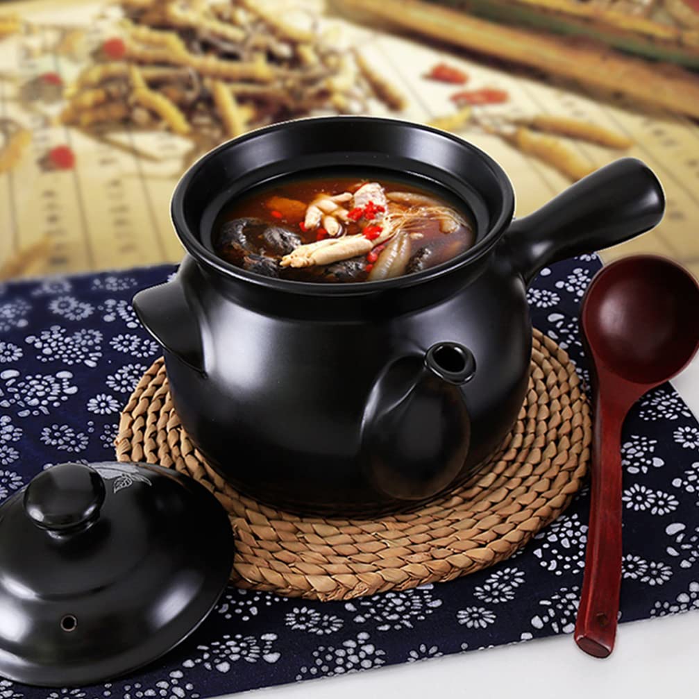 GANAZONO Casserole stew Pot Chinese Medicine Pot teapot with Infuser Casserole Pot nonstick Ceramic tagine Pot steam stew Pot Ceramic Moroccan tagine Pot Ghibli with Cover Ceramics Bean Pot