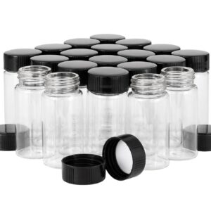 Kesell 20ml 20-Pack Glass Vials with Screw Caps Small Glass Bottles for Essential Oil Clear Vials with Lids