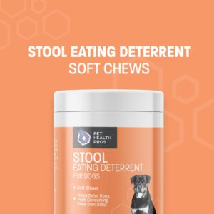 Pet Health Pros Coprophagia Stool Eating Deterrent for Dogs Eating Poop - Soft Chews to Stop Eating Poop for Dogs - No Poop Eating for Dogs w/Digestive Enzymes, Probiotics & Breath Freshener - 60 ct