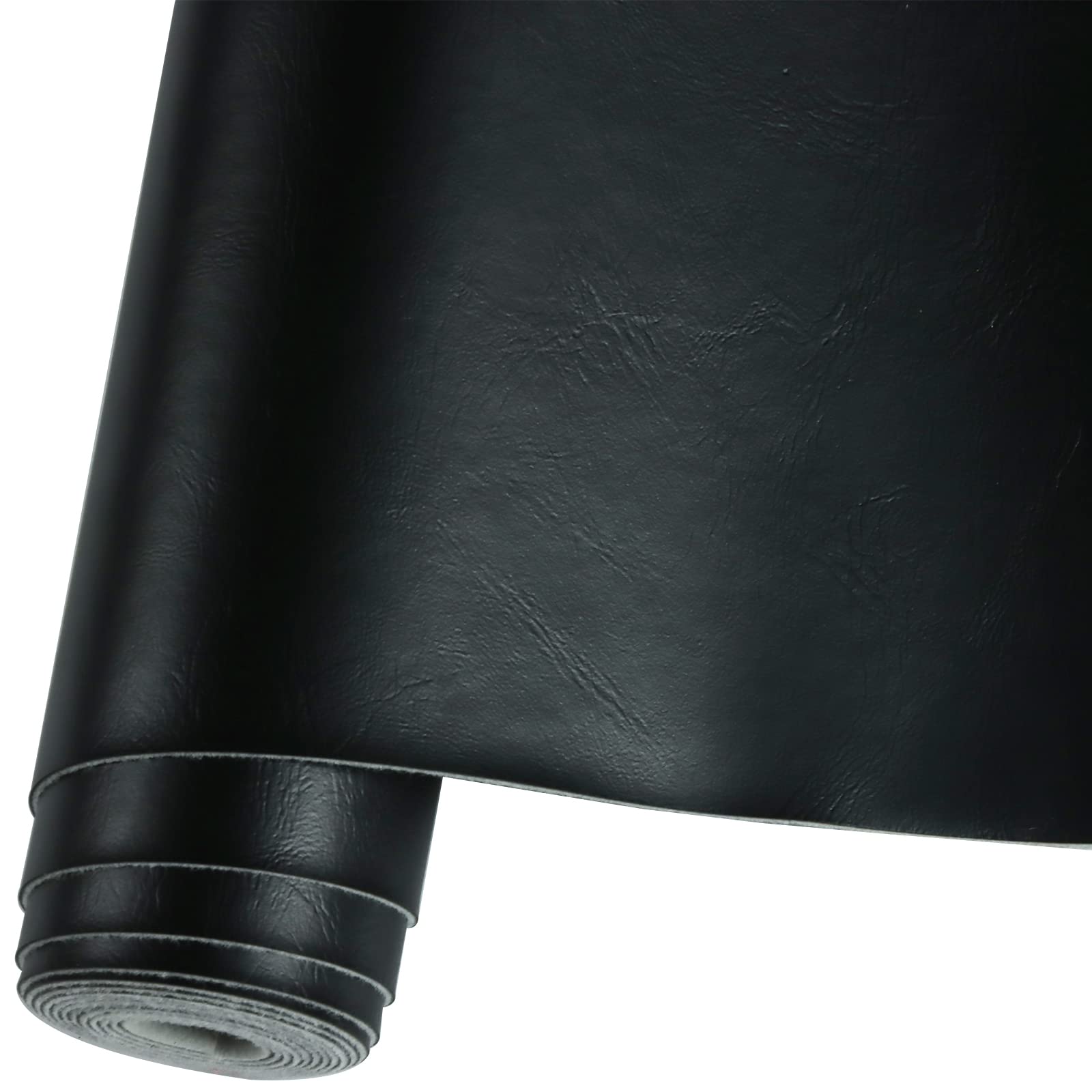 Smooth Solid Color Black Faux Leather Roll 12"X53"(30cmX135cm), Material for Making Crafting,Making Handicrafts,Leather Earrings, Bows, DIY Sewing (Black)