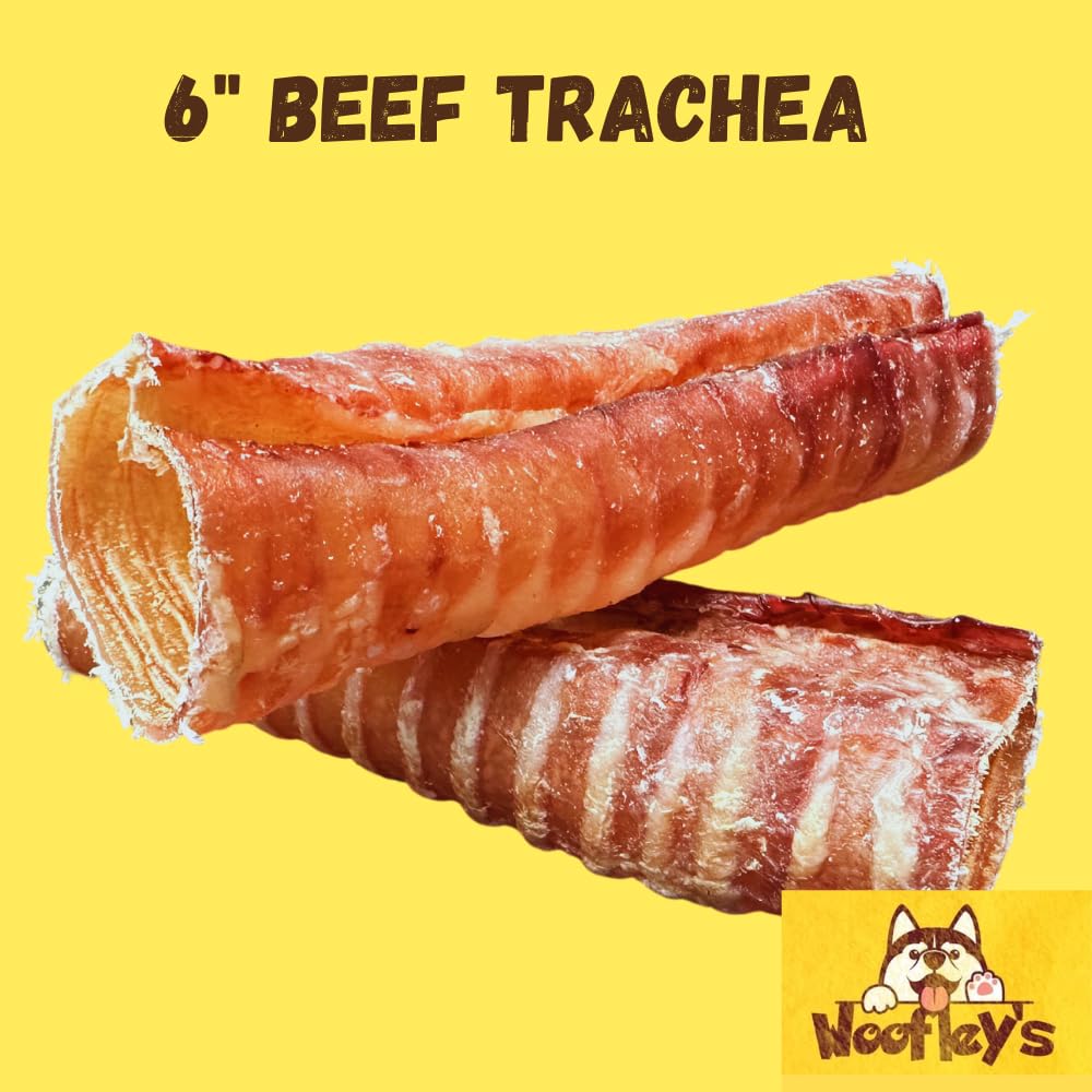 Woofley's Beef Trachea - (6 Inch 20 Pack) - Trachea Treats for Dogs - Natural Source of Glucosamine and Chondrotin for Joint Health - 100% Natural Beef Windpipe for Dogs