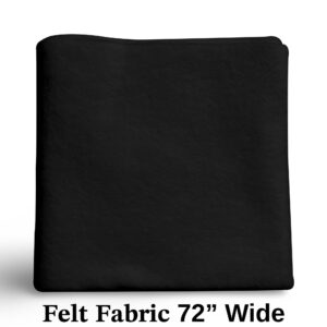 Black Felt Fabric | 6 Ft X 72" Wide | 1.6mm Thick | No-Stiff Felt by The Yard | Felt for Craft Material | Felt Fabric by The Yard for Sewing Craftwork & DIY | Non-Woven Craft Felt Black Fabric