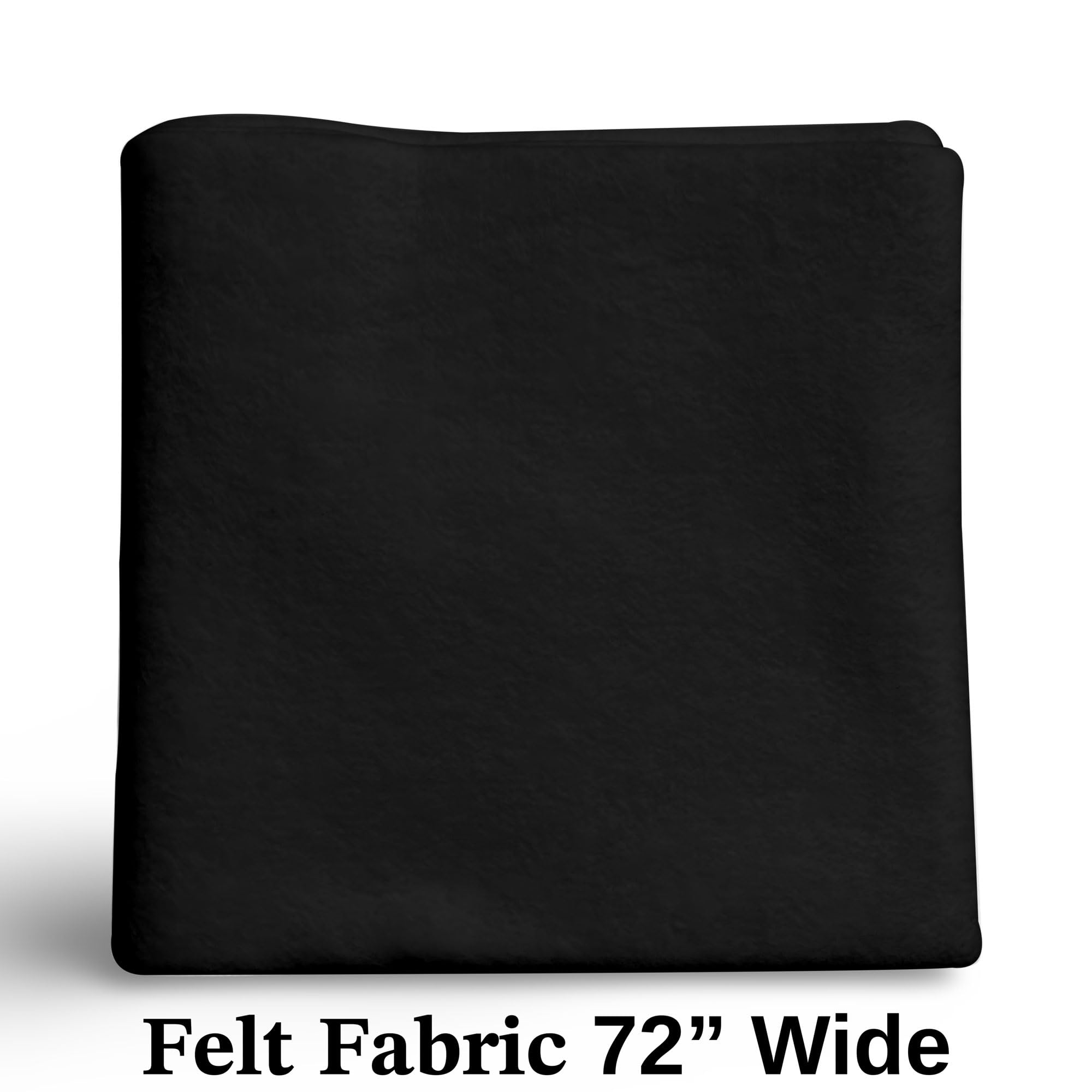 Black Felt Fabric | 6 Ft X 72" Wide | 1.6mm Thick | No-Stiff Felt by The Yard | Felt for Craft Material | Felt Fabric by The Yard for Sewing Craftwork & DIY | Non-Woven Craft Felt Black Fabric