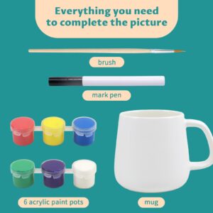 Create Your Own Personalized Coffee Mug Kit Includes Blank Mugs to Decorate, Paintable Mugs, and Painting Supplies– Paint Your Own Mug for Kids and Adults for Mother's Day Father's Day Gifts!