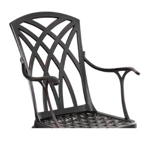 Withniture Outdoor Patio Chairs Set of 2,Outdoor Dining Chairs with Arms,Cast Aluminum Patio Chairs,All Weather Bistro Chair for Front Porch Set,Lawn,Garden,Backyard(Bronze)