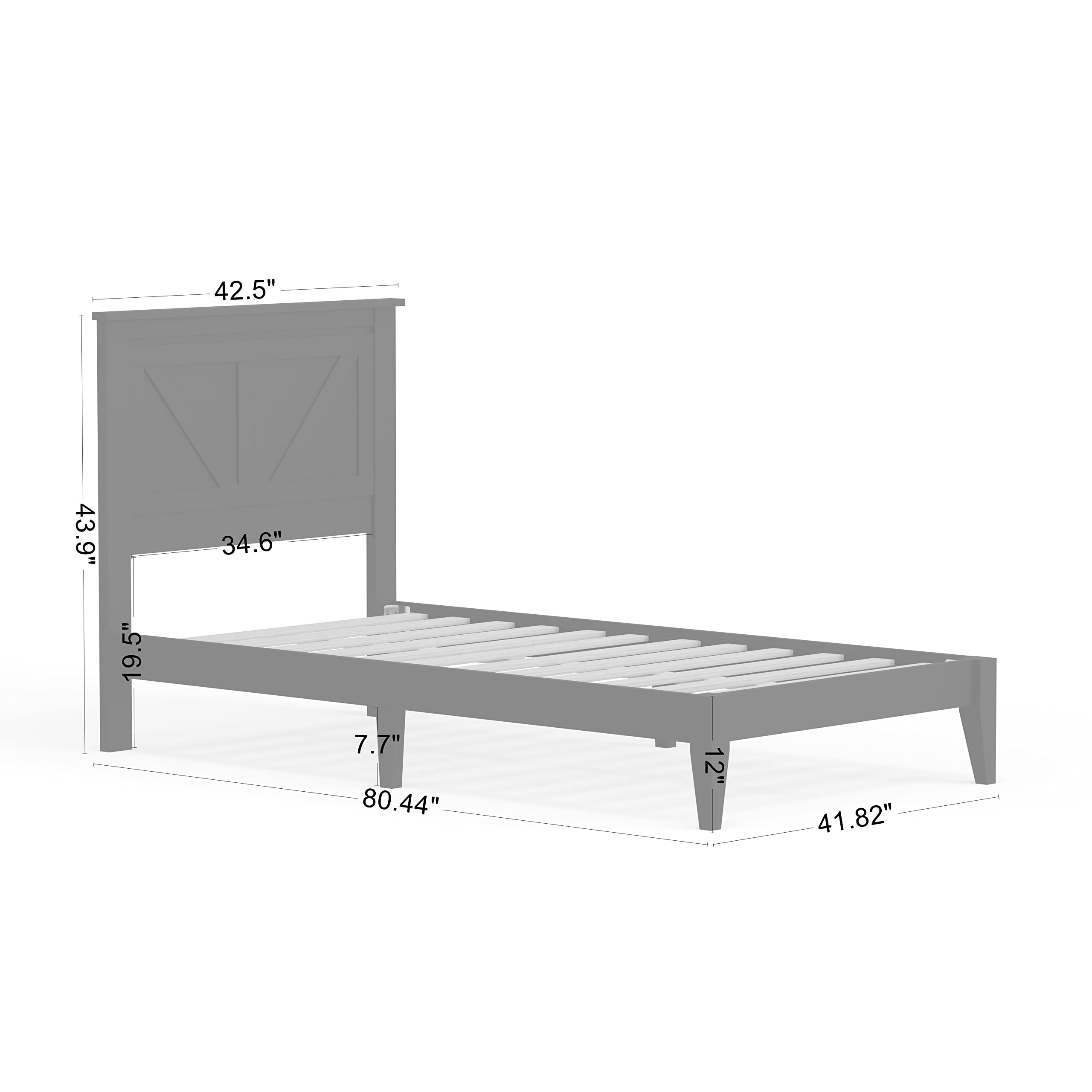 Glenwillow Home Farmhouse Solid Wood Platform Bed in Twin - Gloss White