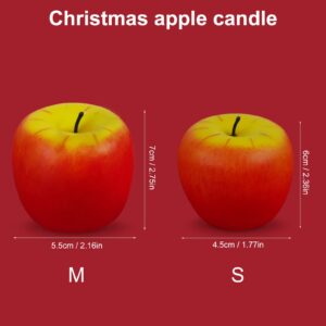 AOMIG Apple Candle, 2 Pack Creative Apple Shaped Christmas Candle Gifts for Women, 3D Apple Shape Party Candle for Christmas Birthday Party Mother Gifts(S)