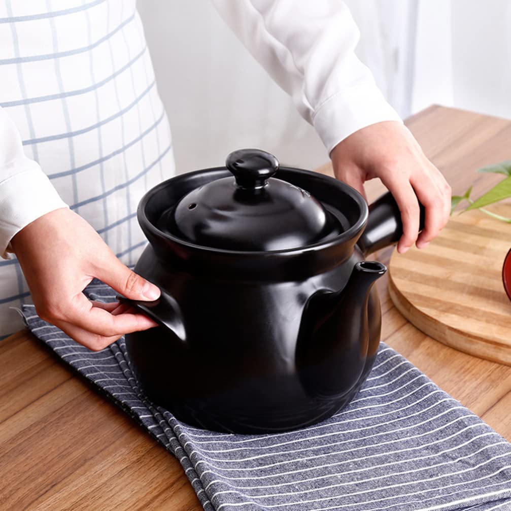 GANAZONO Casserole stew Pot Chinese Medicine Pot teapot with Infuser Casserole Pot nonstick Ceramic tagine Pot steam stew Pot Ceramic Moroccan tagine Pot Ghibli with Cover Ceramics Bean Pot