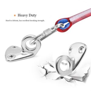 AMYSPORTS Outdoor Stainless Fender Hook Steel Hooks Wall Pad Eye Stainless Marine Hanger Hook Plate Hanging SUS316 4pcs