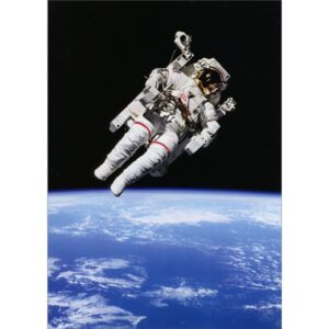 avanti press astronaut floating in space america collection humorous / funny birthday card