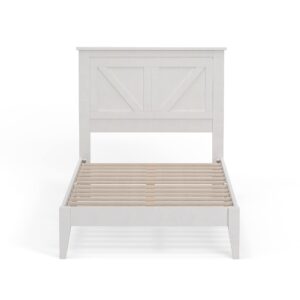 Glenwillow Home Farmhouse Solid Wood Platform Bed in Twin - Gloss White