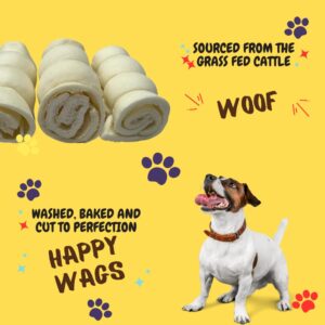 Woofley's 5-6" Buffalo Beef Cheek Roll -(10 Count)- Beef Cheek Rolls for Dogs - Long Lasting Natural Dog Chews