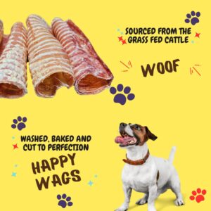 Woofley's Beef Trachea - (6 Inch 20 Pack) - Trachea Treats for Dogs - Natural Source of Glucosamine and Chondrotin for Joint Health - 100% Natural Beef Windpipe for Dogs