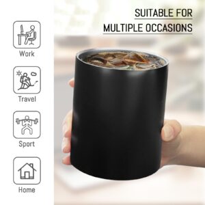 Puraville 12 oz Insulated Tumbler with Lid and Straw, Stainless Steel Double Walled Coffee Cup with Lid, Vacuum Reusable Leak Proof Travel Coffee Mug for Multiple Occasions, Black