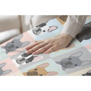 Lynnezilla French Bulldog Duvet Cover 3 Pieces Bedding Set Bedspread Comforter Set Bed Cover All Season Twin/Full/Queen/King Size, 1 Duvet Cover + 2 Pillowcase - Full Size (80"x90",200x230cm)