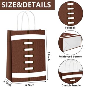 Sawowkuya 24PCS Football Gift Bags Football Party Favor Bags Football Present Goodie Bags Rugby Treat Candy Bags Themed Paper Bags for Birthday Party Favors Supplies Decorations