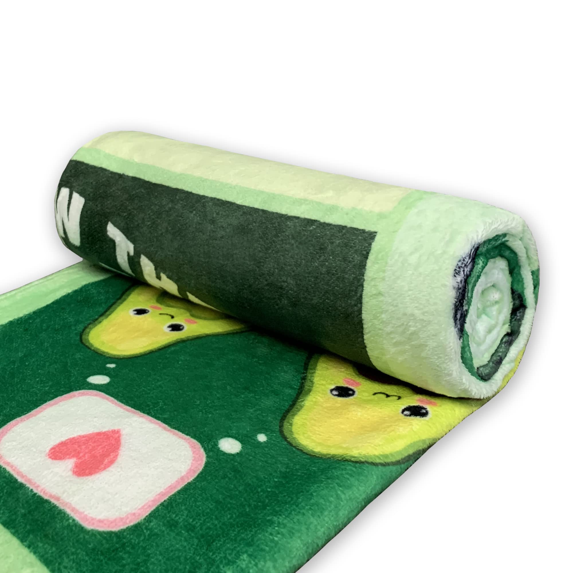 Avocado Blanket Flannel Throw Blanket Cartoon Fruits Cute for Daughter Son Child Teenager Snuggle Comfortable All Seasons Super Soft Bed Sofa Couch Foldable Unisex 130x150 Green 50x60