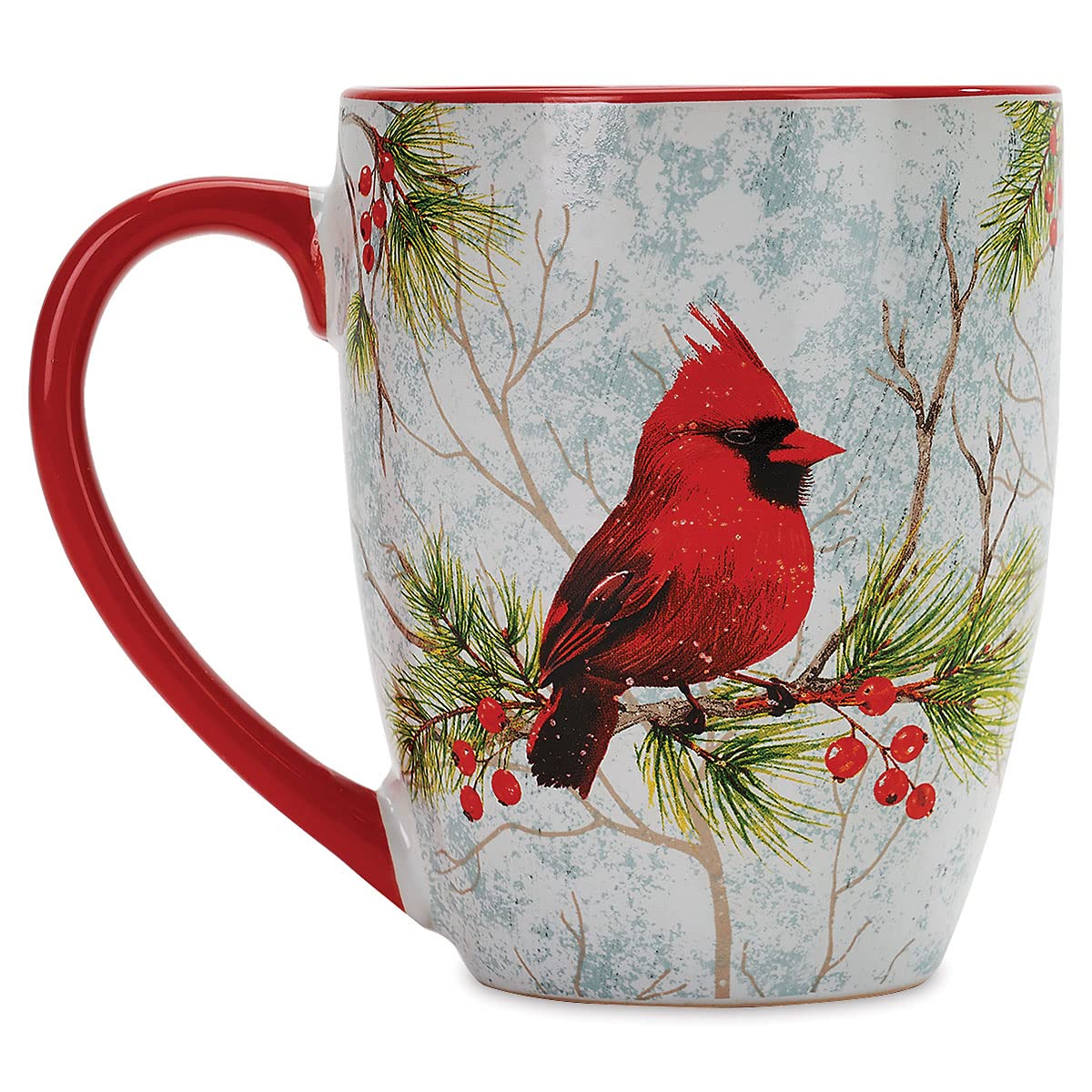 Cardinal Ceramic Mug - 22oz Large Ceramic Winter Christmas Mug, Microwave Dishwasher Safe