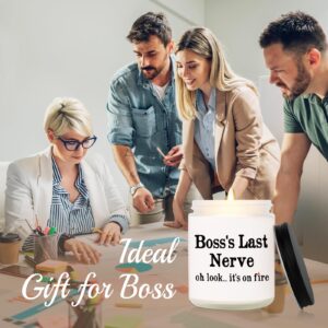 Boss Gifts, Boss Lady Gifts for Women- Handmade Lavender Natural Soy Wax Candle (7oz) – Gifts for Boss, Best Boss Gifts for Women, Men, Funny Gift for Boss Female