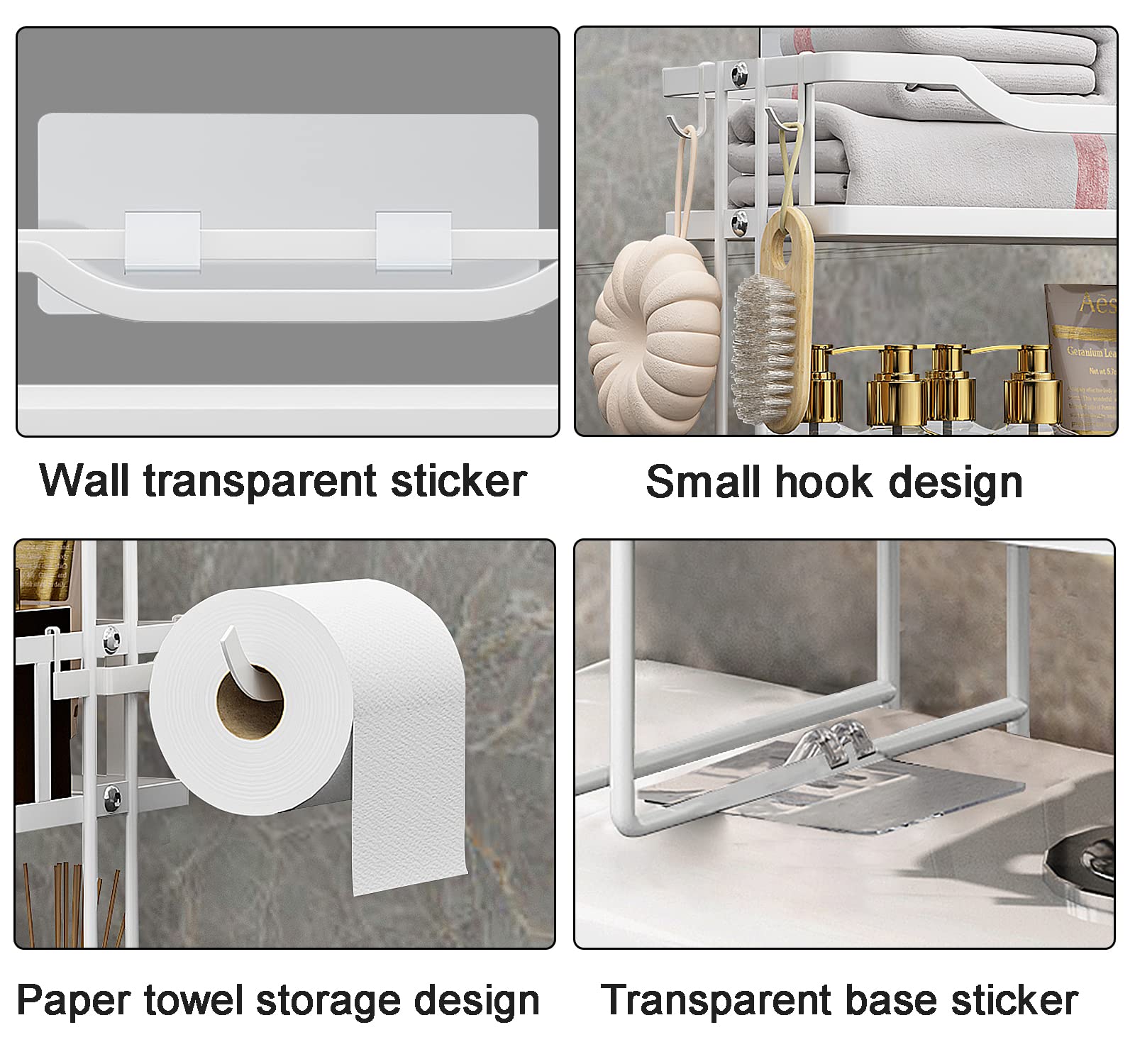 Ronanemon Over The Toilet Storage,Bathroom Organizer, Toilet Shelf with Toilet Paper Holder,Bathroom Shelf Over Toilet,3 Tier Toilet Storage Rack (Black)