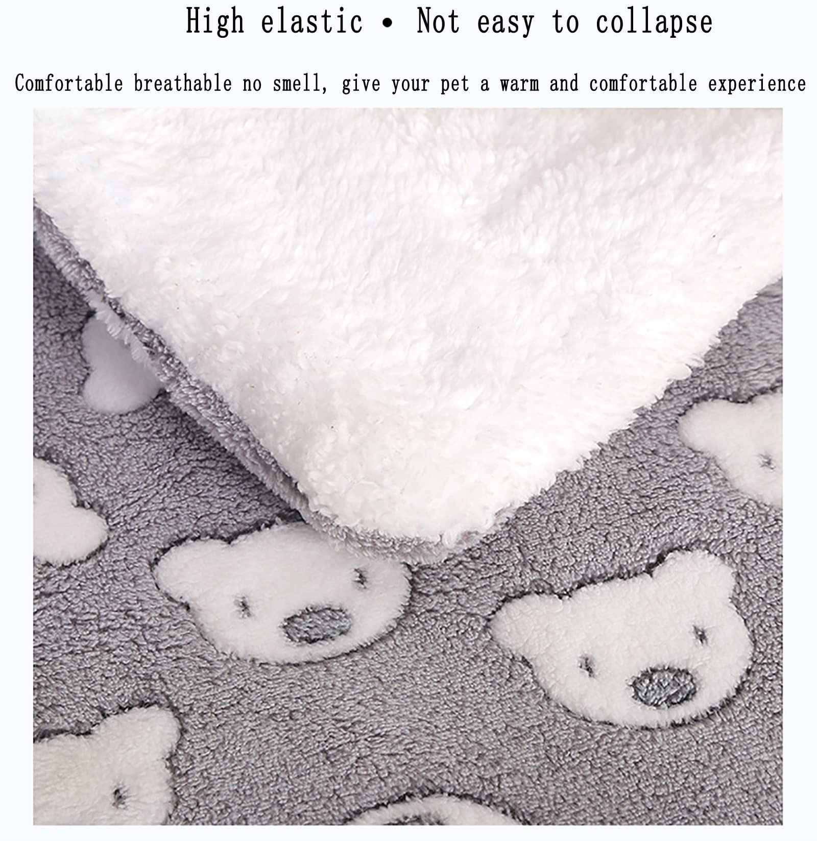 Cozy Calming Cat Blanket, Flannel Cushion for Pet Cozy Calming Blanket for Anxiety and Stress, Cozy Kitty Bed for Indoor Cats Calming Thick, Ultra Soft Pet Bed Mat (Grey Star, M (15.7" x 19.7"))