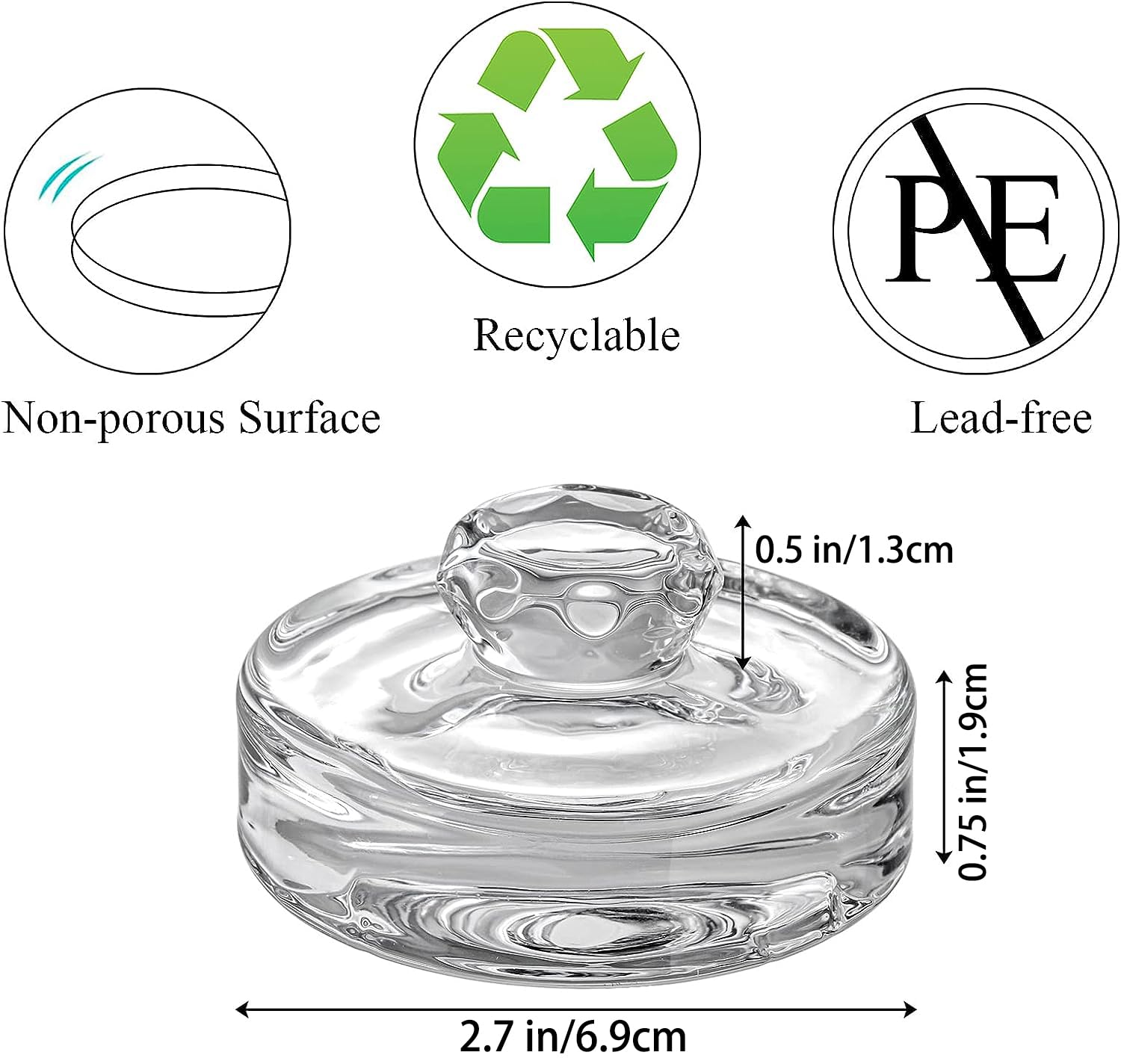 YOUEON 9 Pack Fermentation Glass Weights with Easy Grip Handles for Wide Mouth Mason Jars, Pickling Jars, Glass Fermentation Weights for Fermenting Kit, Sauerkraut, Kimchi and More