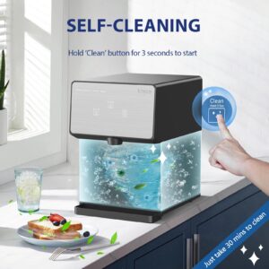 KBICE 2.0 Countertop Nugget Ice Maker with Soft Chewable Ice, 32lbs in 24Hrs, LED Touch Panel, Self-Cleaning Ice Maker with Automatic Dispensing