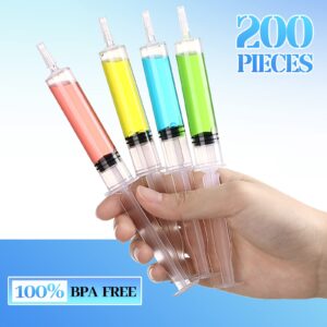 Eccliy Syringes with Cap 10 ml 0.34 oz Reusable Plastic Syringes Durable for Nurses Graduation Bachelorette Summer Parties(200 Pcs)