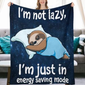 Cute Sloth Blanket Funny Sloth Decor Animal Throw Blanket Sloth Gifts for Girls Boys Super Warm Soft Plush Lightweight Fleece Flannel Blanket Winter Couch Bedding Blanket for Kids Baby Women 40"x50"