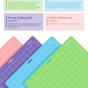 Colemoly 12x12 Cutting Mat 9 Pack Variety for Cricut Maker 3/Maker/Explore 3/Air 2/Air/One 2 Pack Mats Scrapers Sticky Cricket Cut Card Non-Slip Replacement Accessories Standard Light Strong Frabic