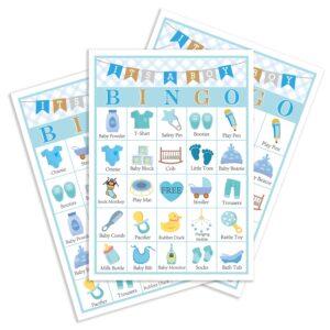 baby shower bingo games, baby bingo for baby shower, baby boy bingo game, gender reveal games, baby shower decorations favors, 24 players bingo games for baby shower, gender reveal party (a01)