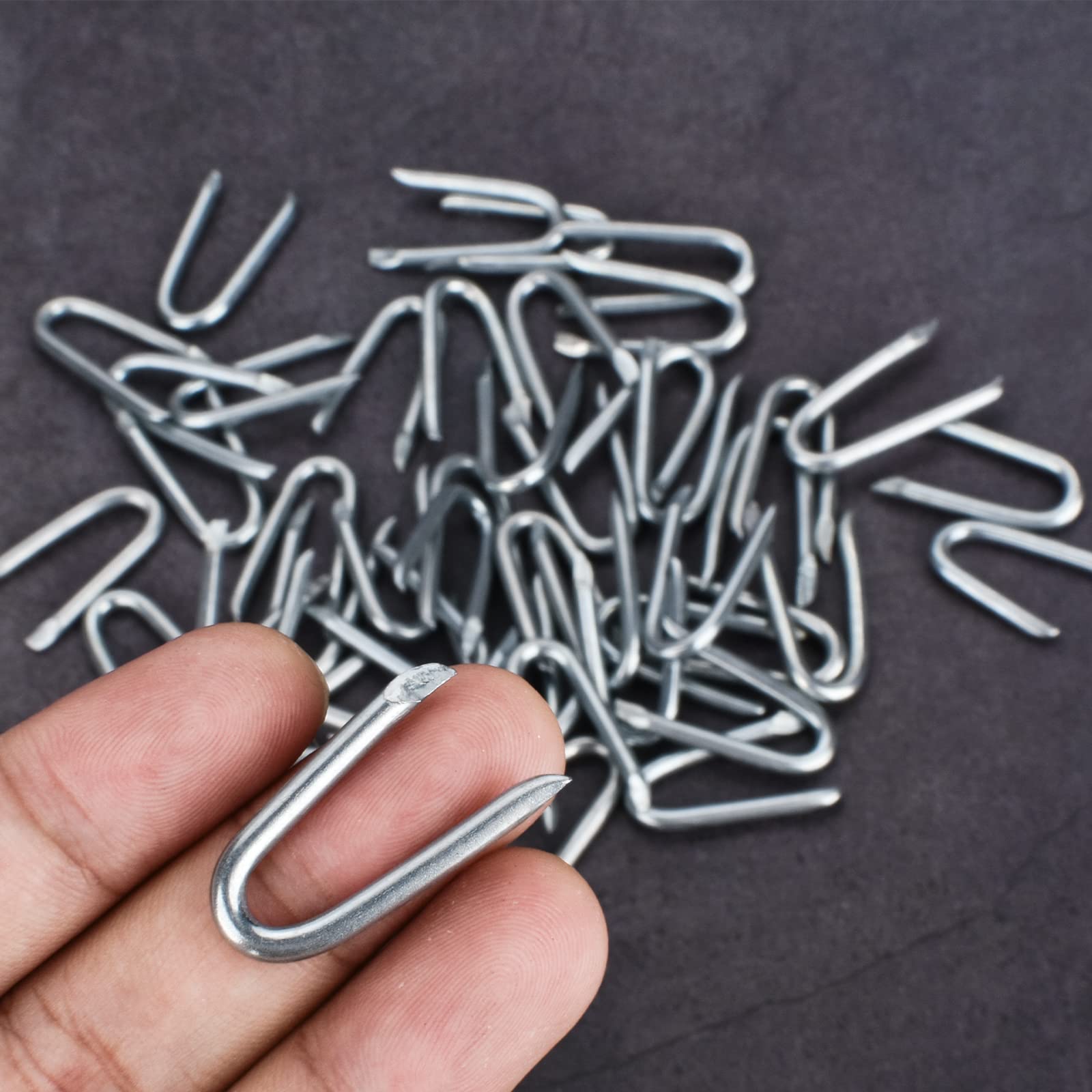 Steel Wire Fencing Staples 50Pcs Wire Staples Galvanized Fencing Staples U Shaped Nails 1-1/4'' Fence Post Staples for Wire Mesh & Woven Fencing