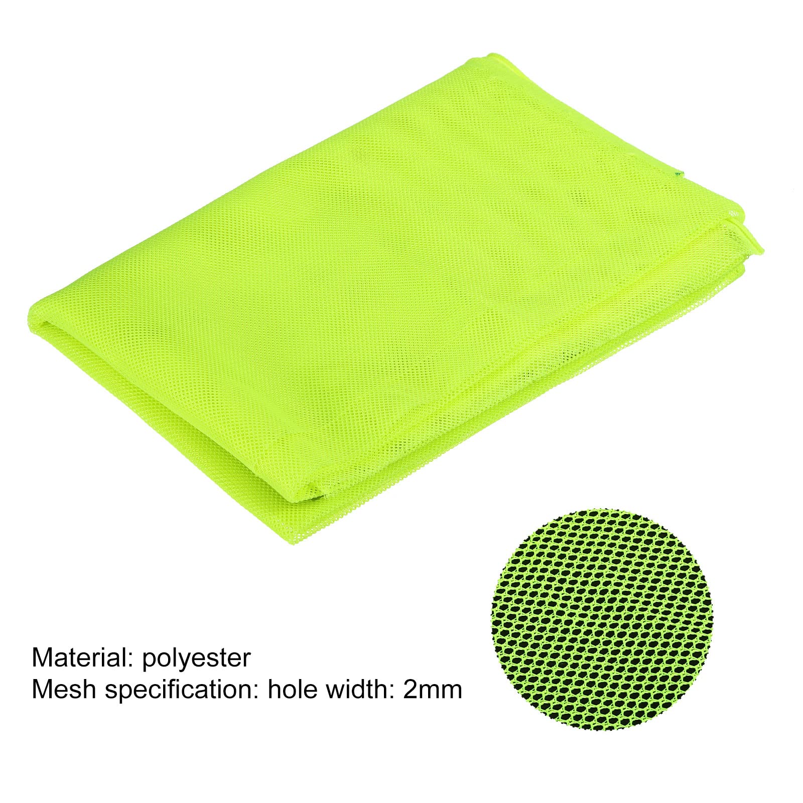 MECCANIXITY 120cm/46.8inch Mesh Fabric Lightweight Sheer Slightly Stretchy for Backpack Pocket and Straps, Netting Clothes, Netting Bag, Shopping Bag Lemon Yellow 1yard