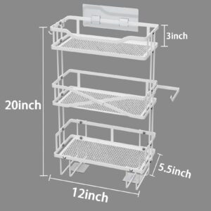 Ronanemon Over The Toilet Storage,Bathroom Organizer, Toilet Shelf with Toilet Paper Holder,Bathroom Shelf Over Toilet,3 Tier Toilet Storage Rack(White)