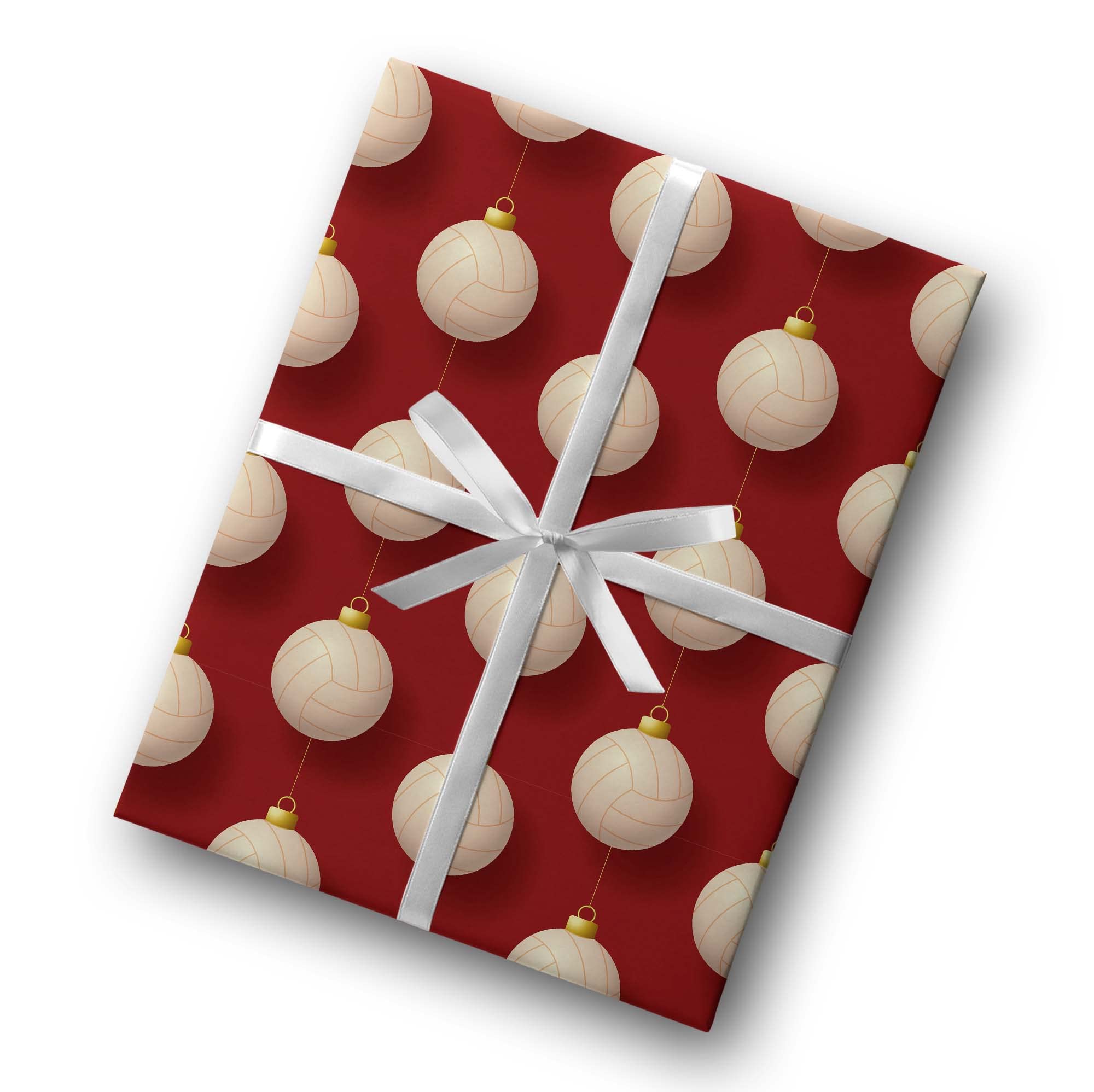 Cute Volleyball Gift Wrap Thick Wrapping Paper V-ball Christmas Ornament Holiday Party Decoration (6 foot x 30 inch roll)