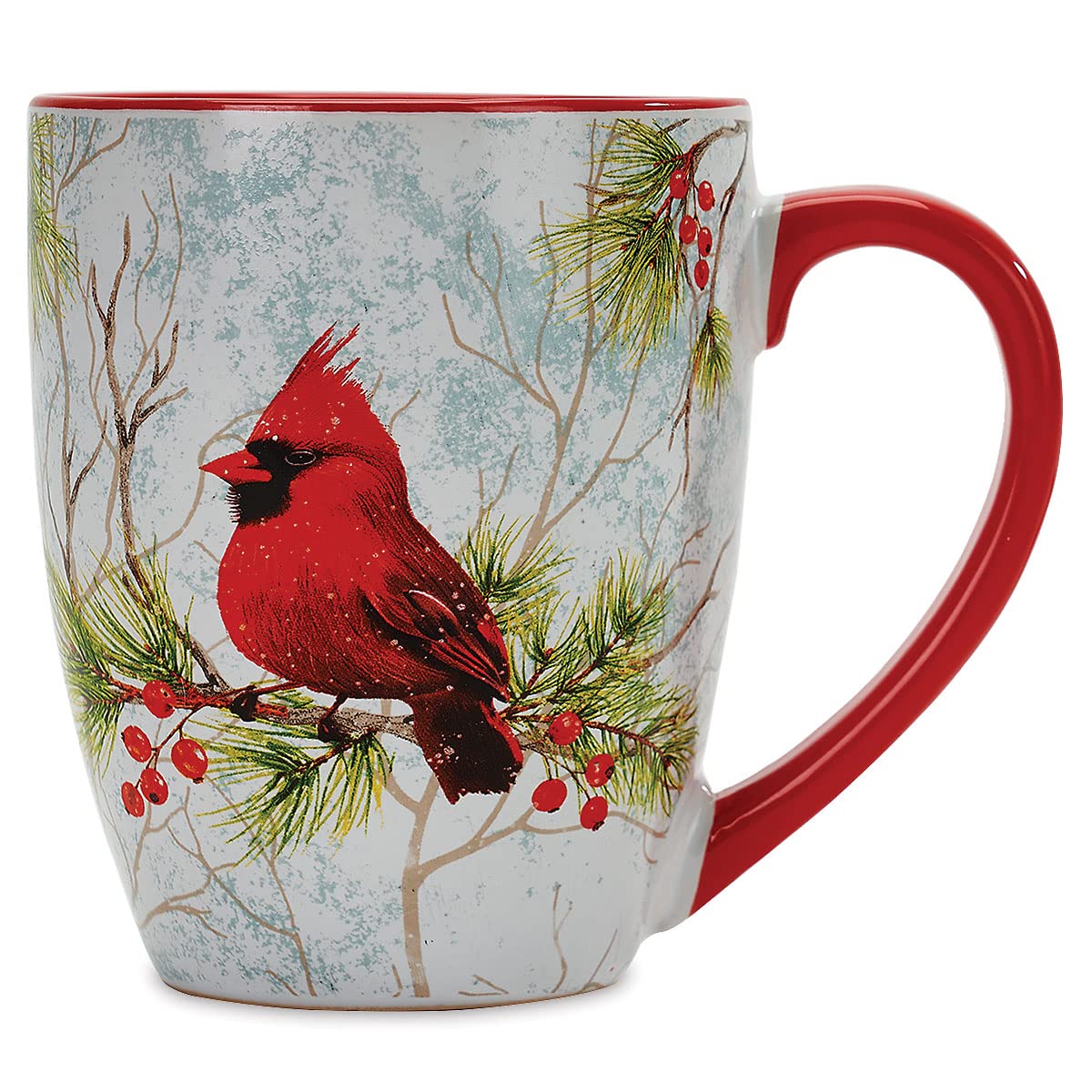 Cardinal Ceramic Mug - 22oz Large Ceramic Winter Christmas Mug, Microwave Dishwasher Safe