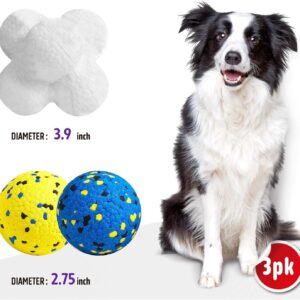 Kimee Durable Dog Chew Balls for Aggressive Chewers - Atom Teething Toys for Puppies, Medium and Large Dogs - 3 Pack