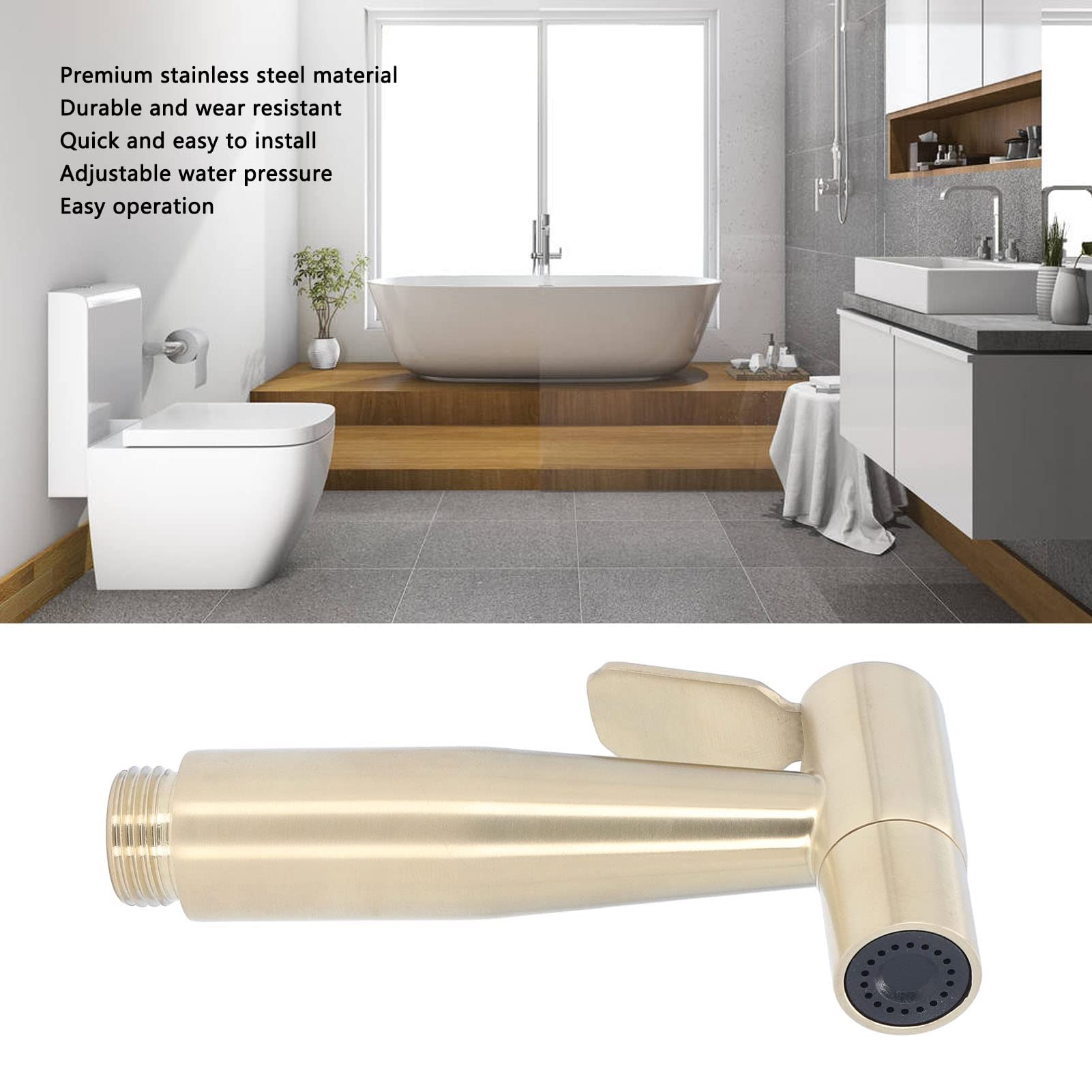 Bidet Sprayer for Toilet,Handheld Sprayer,Adjustable Pressure Kit Deep Cleaning Stainless, for Toilet for Bathroom for Hotel