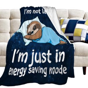 Cute Sloth Blanket Funny Sloth Decor Animal Throw Blanket Sloth Gifts for Girls Boys Super Warm Soft Plush Lightweight Fleece Flannel Blanket Winter Couch Bedding Blanket for Kids Baby Women 40"x50"