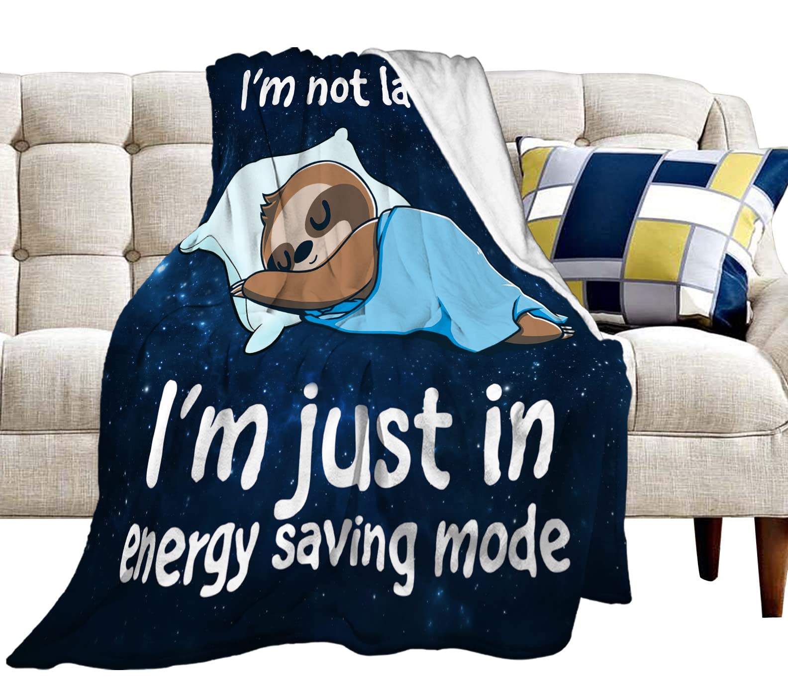 Cute Sloth Blanket Funny Sloth Decor Animal Throw Blanket Sloth Gifts for Girls Boys Super Warm Soft Plush Lightweight Fleece Flannel Blanket Winter Couch Bedding Blanket for Kids Baby Women 40"x50"