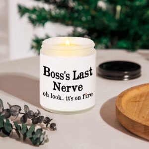 Boss Gifts, Boss Lady Gifts for Women- Handmade Lavender Natural Soy Wax Candle (7oz) – Gifts for Boss, Best Boss Gifts for Women, Men, Funny Gift for Boss Female