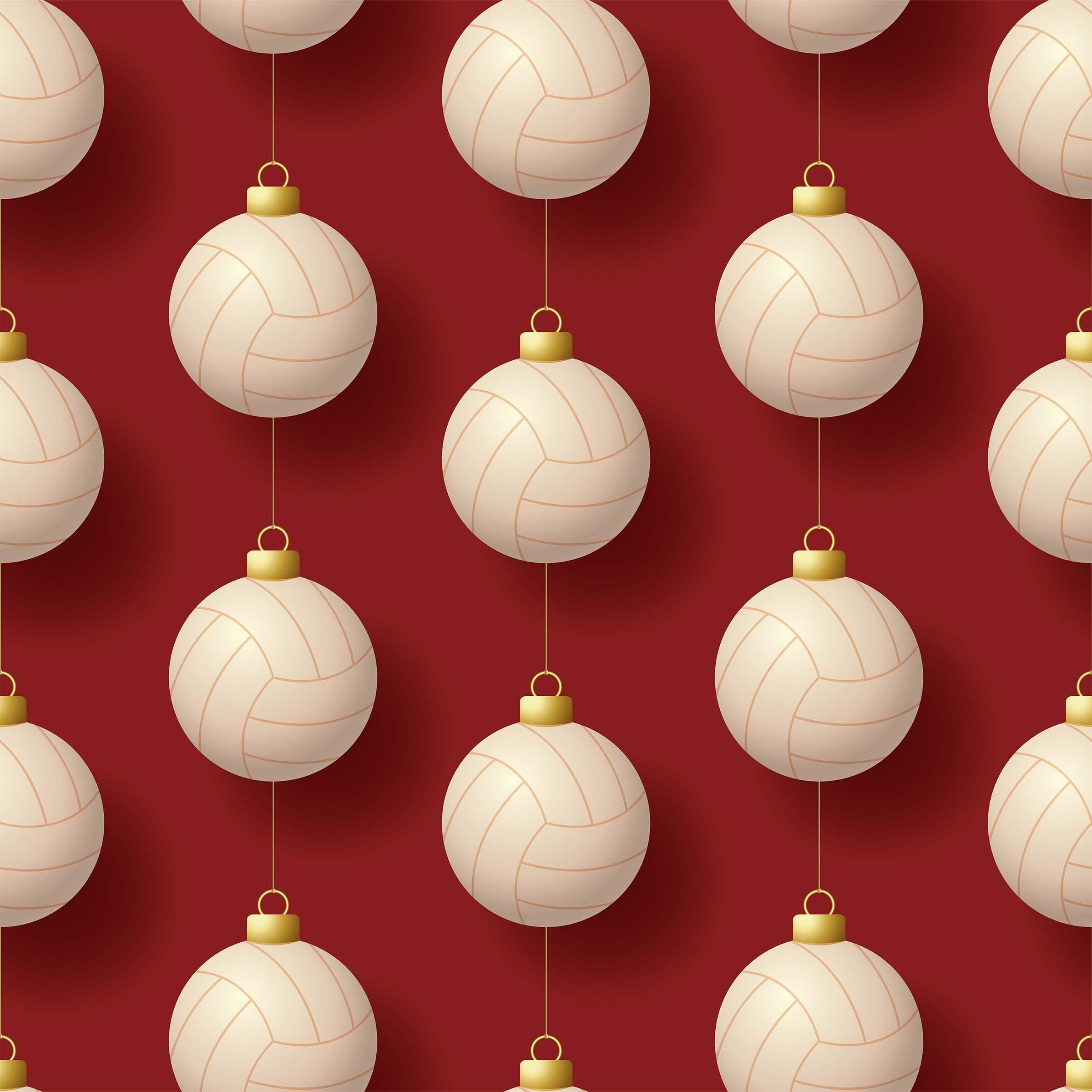 Cute Volleyball Gift Wrap Thick Wrapping Paper V-ball Christmas Ornament Holiday Party Decoration (6 foot x 30 inch roll)