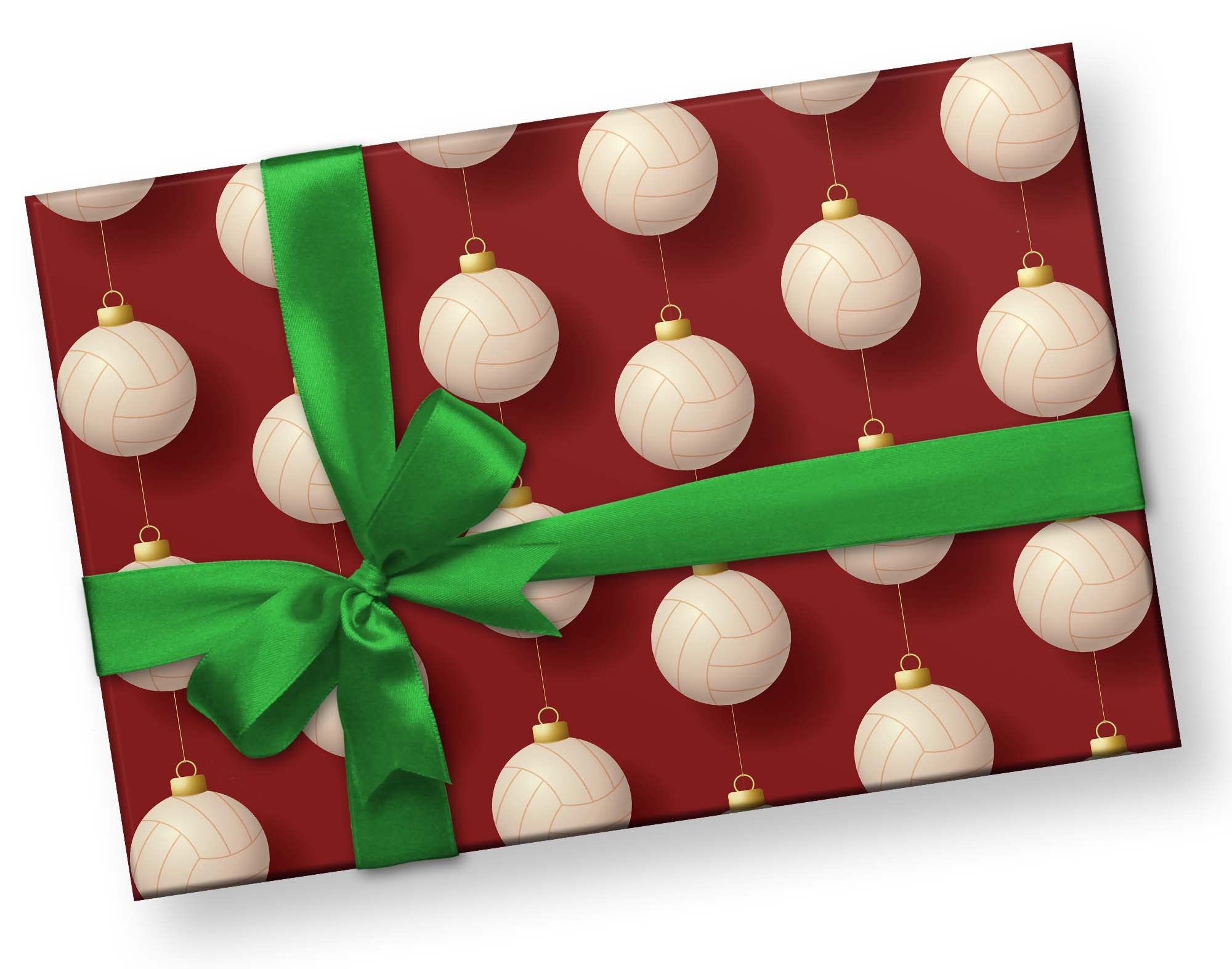 Cute Volleyball Gift Wrap Thick Wrapping Paper V-ball Christmas Ornament Holiday Party Decoration (6 foot x 30 inch roll)