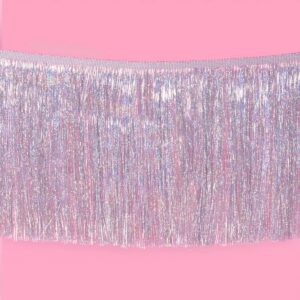 xo, Fetti Silver Iridescent Fringe Banner - 5 Ft. | Bachelorette Party Decorations, Birthday Party Decor, 21st Bday Decor, HBD, Photo Booth Banner Backdrop