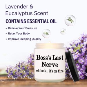 Boss Gifts, Boss Lady Gifts for Women- Handmade Lavender Natural Soy Wax Candle (7oz) – Gifts for Boss, Best Boss Gifts for Women, Men, Funny Gift for Boss Female