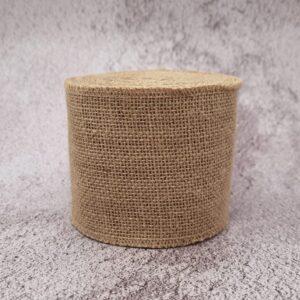 INSPIRELLE 4" Natural Burlap Fabric Roll 10 Yards Jute Ribbon for Gift Wrapping Craft Projects Wedding Decoration Home Decoration 10CM